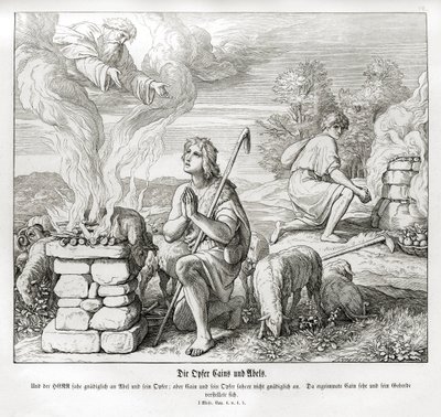 Las ofrendas de Caín y Abel, Génesis de Julius Schnorr von Carolsfeld