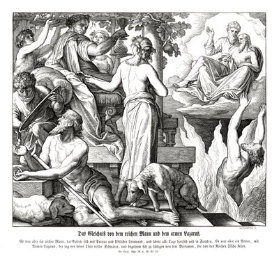 El hombre rico y el mendigo Lázaro, Evangelio de Lucas de Julius Schnorr von Carolsfeld