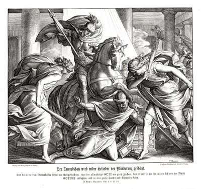 El tesoro del templo es protegido, 2 Macabeos de Julius Schnorr von Carolsfeld