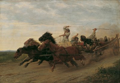 Raza de campesinos eslovacos borrachos de Julius von Blaas d. Ä.