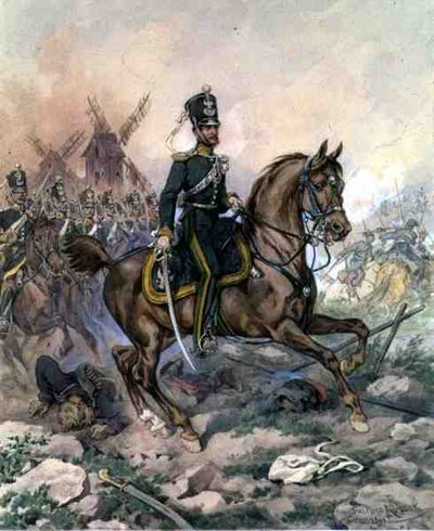 Episodio del Levantamiento de Noviembre de 1830-31 - Oficial al Mando del Tercer Regimiento de Fusileros Montados de Juliusz Fortunat Kossak