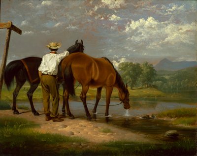 Abrevando caballos de Junius Brutus Stearns