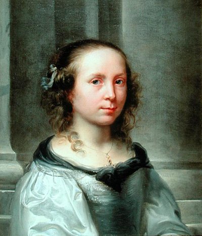 Retrato de una niña con una mirada vigilante o cautelosa de Jurgen (attr. to) Ovens