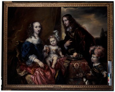 Retrato de una familia, se dice que es el coronel John Hutchinson y su familia. de Jürgen Ovens