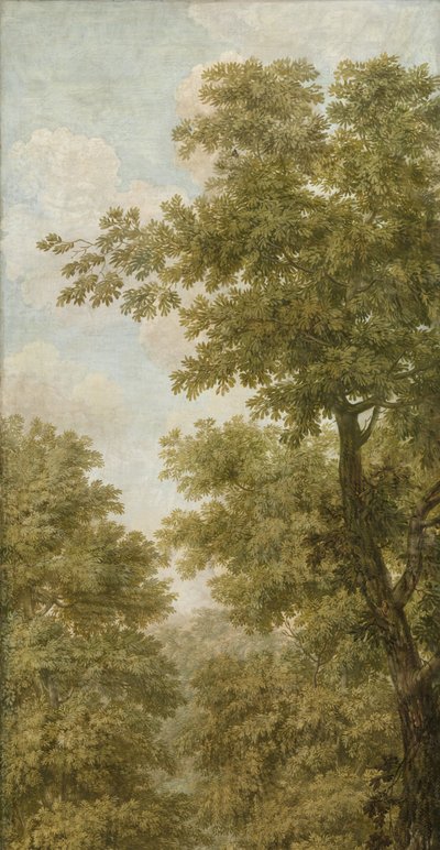 Tres tapices con un paisaje holandés Pintura de papel pintado de un paisaje holandés con una finca Tres pinturas de papel tapiz de un paisaje holandés de Jurriaan Andriessen (attributed to)