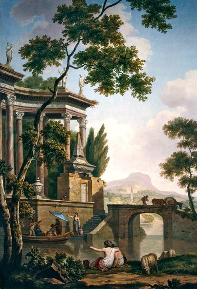 Paisaje arcádico con un monumento funerario de Jurriaan Andriessen