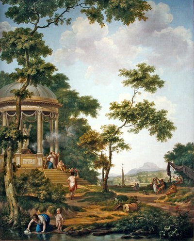 Paisaje arcádico con un templo de Jurriaan Andriessen
