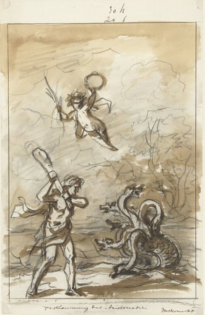 Destrucción de la aristocracia, decoración en Westermarkt, 1795 Parálisis de la aristocracia (título sobre objeto) de Jurriaan Andriessen