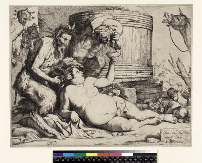 Silenus borracho. Silenus en la cuba de vino, antes de 1652 de Jusepe de Ribera