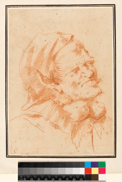 Cabeza grotesca, hombre con bocio de Jusepe de Ribera