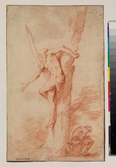 Hombre atado a un árbol y una figura descansando, 1630-35 de Jusepe de Ribera