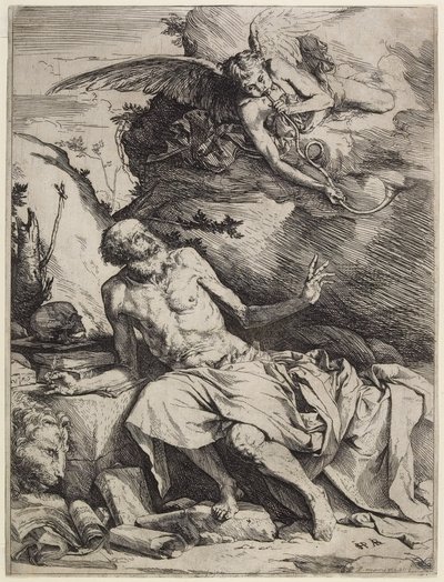 San Jerónimo escuchando la trompeta del Juicio Final, c. 1621 de Jusepe de Ribera