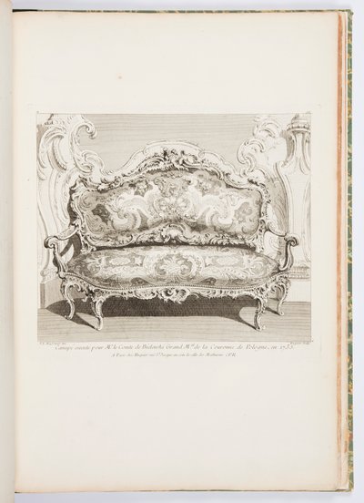 Canapé ejecutado para el Sr. Conde de Bielinski Gran M.al de la Corona de Polonia, en 1735.; Canapé ejecutado para el conde de Bielinski en 1735, 4ª lámina de Juste Aurèle Meissonnier