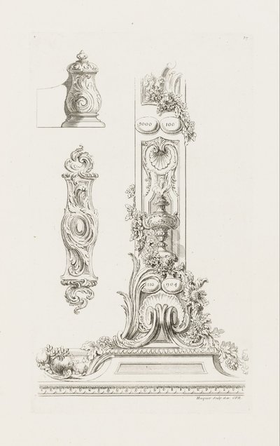 Diseño de fragmentos del borde de Juste Aurèle Meissonnier