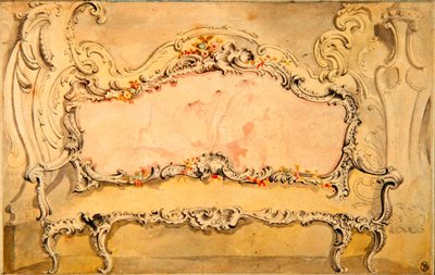 Diseño de un sofá para el Conde Bilenski de Juste Aurèle Meissonnier