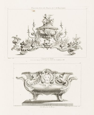 Noveno libro de las obras de J.A. Meissonnier, sobre todo de mesa de Juste Aurèle Meissonnier