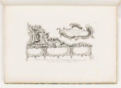 Parte de la ornamentación de la cronología de 1733 (Antiguo Testamento) para el Rey, pl. 35 en Oeuvre de Juste Aurele Meissonnier de Juste Aurèle Meissonnier