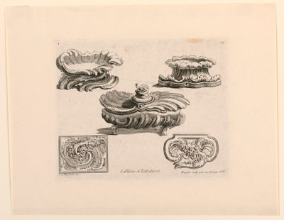 Salero y cajas de rapé de Juste Aurèle Meissonnier