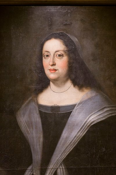 Retrato de Margarita de Médicis, detalle, c.1649-50 (óleo sobre lienzo) de Justus Sustermans (workshop of)