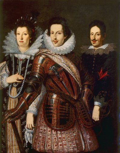 Retrato de Marie Madeleine de Austria, Cosimo II y Fernando II de Medici, c.1640 de Justus Sustermans