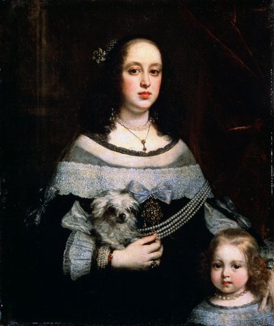 Retrato de una Dama y una Niña Pequeña, c1660 de Justus Sustermans