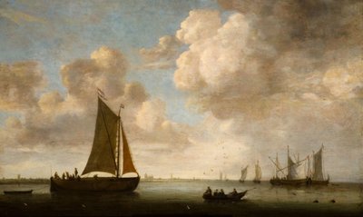 Vista distante de la costa holandesa, 1660 de Justus Verwer