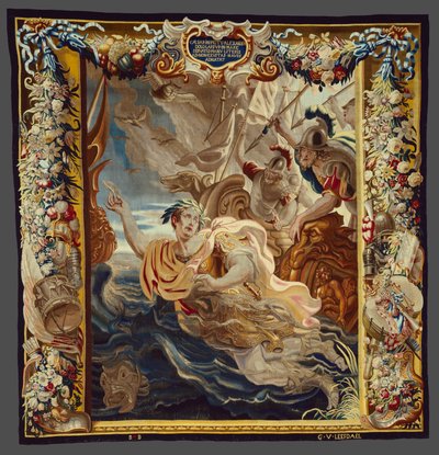 César se arroja al mar de La historia de César y Cleopatra de Justus van Egmont