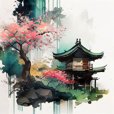 Pagoda de los Cerezos en Flor de Justyna Jaszke