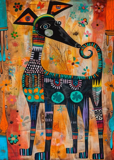 Perro popular y colorido de Justyna Jaszke