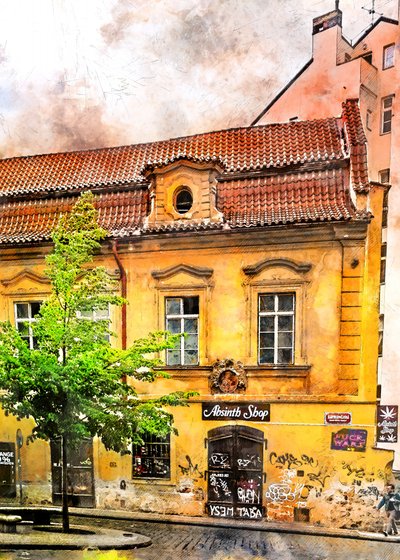 Edificio histórico de la tienda de absenta de Justyna Jaszke