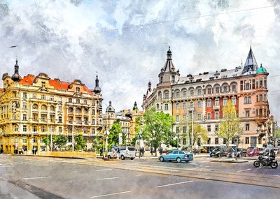 Calle de una ciudad histórica europea de Justyna Jaszke