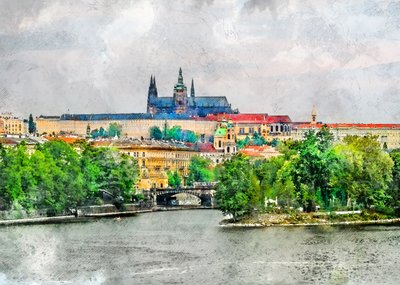 Vistas históricas al río desde Praga de Justyna Jaszke