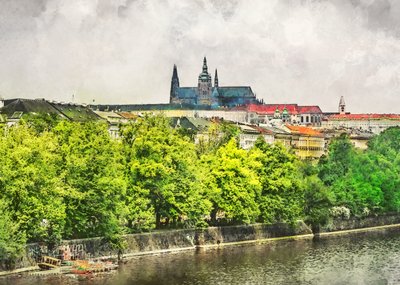 El Castillo de Praga y el río de Justyna Jaszke