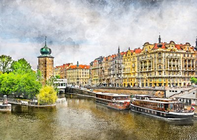 Vista del casco antiguo de Praga de Justyna Jaszke