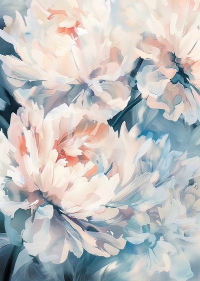 Peonías en tonos rosados suaves de Justyna Jaszke