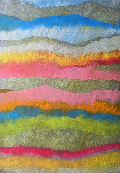 Paisaje abstracto lleno de colorido de Justyna Jaszke