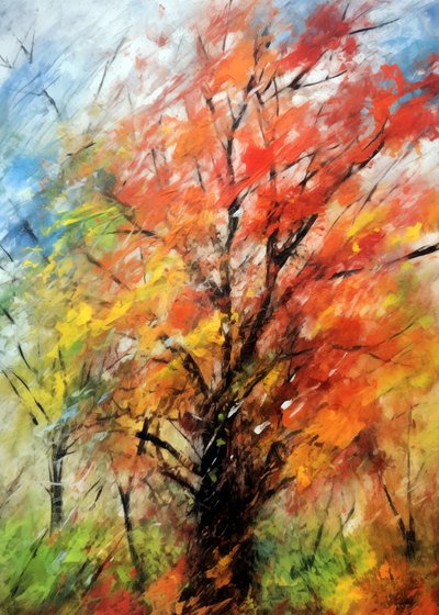 Árbol otoñal lleno de colorido de Justyna Jaszke