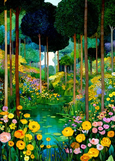Un estanque de jardín forestal lleno de vida de Justyna Jaszke