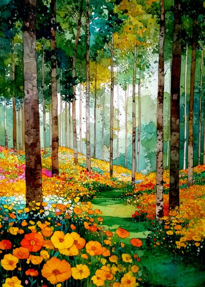 Sendero por el bosque lleno de vida de Justyna Jaszke