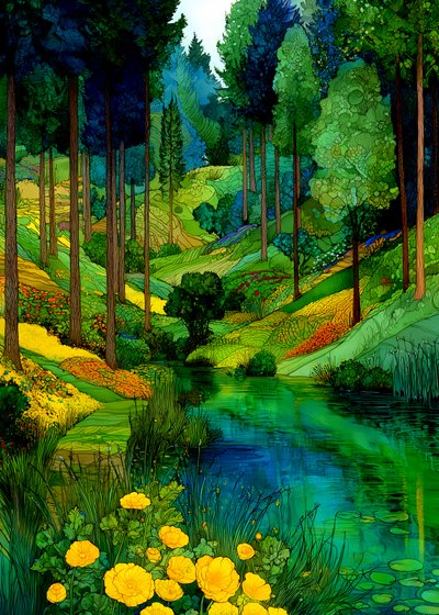 El vibrante valle del río Forest de Justyna Jaszke