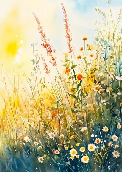 Flores de pradera de colores vivos de Justyna Jaszke