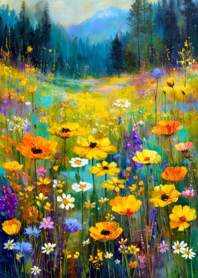 La serenidad de la montaña de las flores silvestres de Justyna Jaszke
