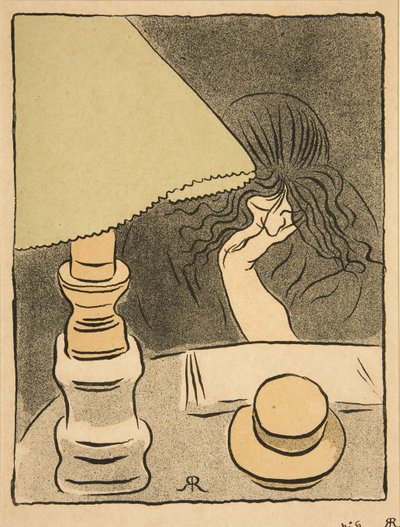 Mujer y Lámpara, pub. 1894 de József Rippl Rónai