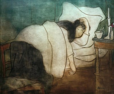 Mujer en la cama de József Rippl Rónai