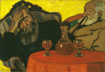 Mi padre y Piacsek, con vino tinto de József Rippl Rónai