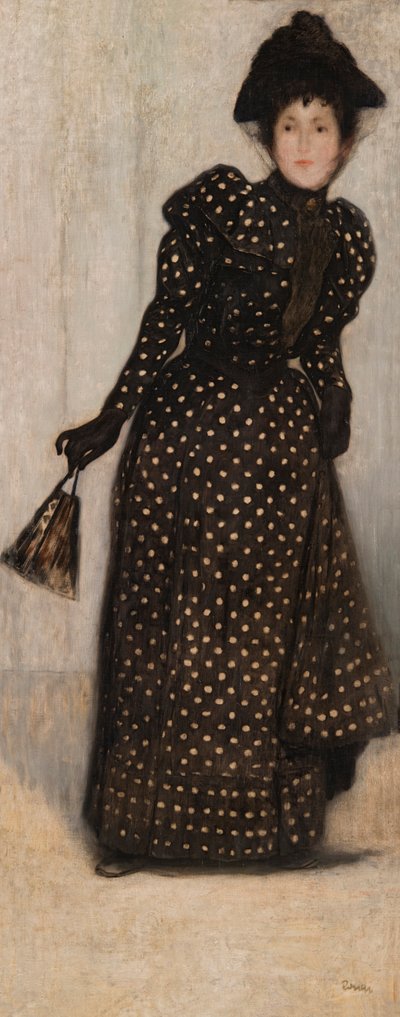 Mujer con vestido blanco de lunares, 1889 de József Rippl Rónai