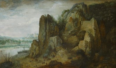 Vista de rocas, paisaje fluvial de KMS 1024 Ubekendt