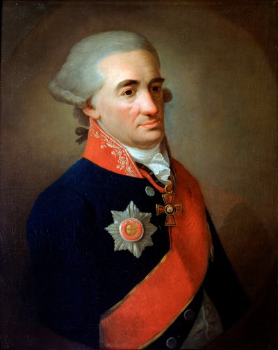 Retrato del poeta Michail M Kheraskov, finales del siglo XVIII de K Goekke