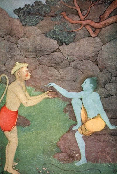 Rama enviando su anillo de sello a Sita, 1913 de K Venkatappa