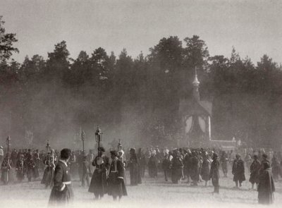Procesión de Pascua, Monasterio de Sarov, Rusia, 1903 de K. von Hahn